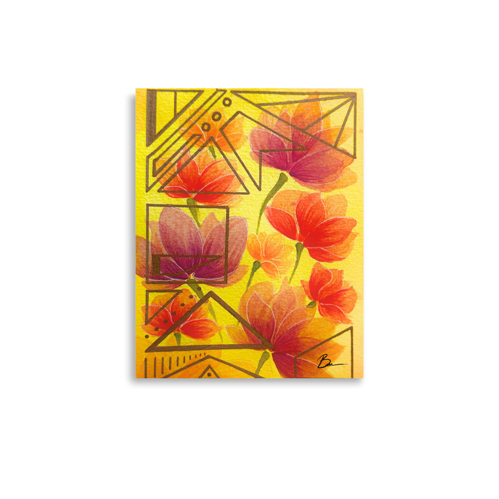 Geometric Flowers - Matte Print