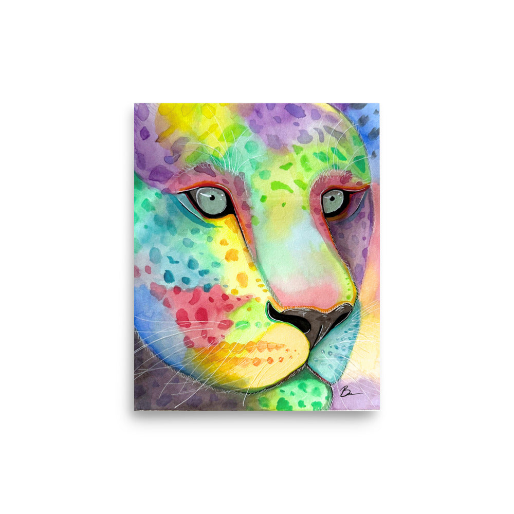 Rainbow Leopard - Matte Print
