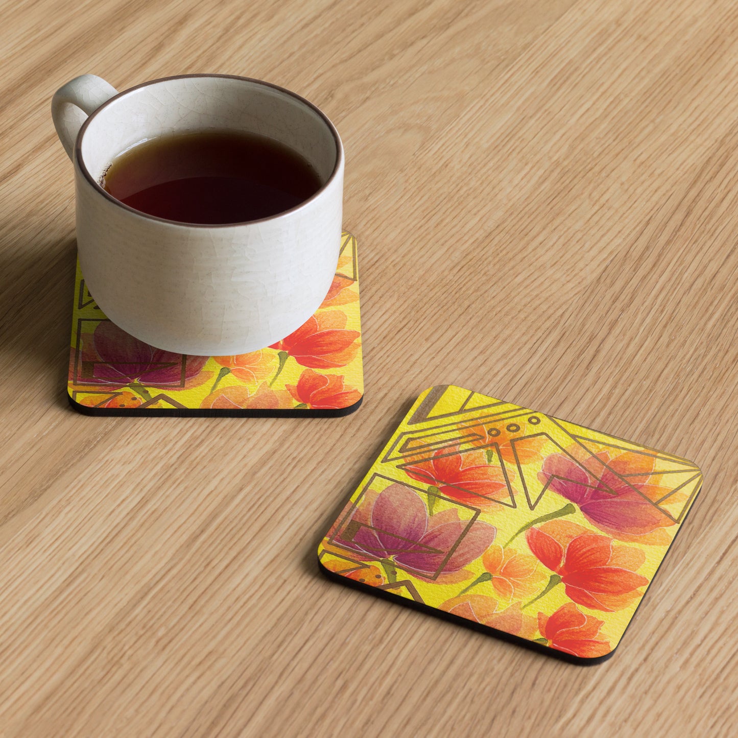 Geometric Flowers - Coaster