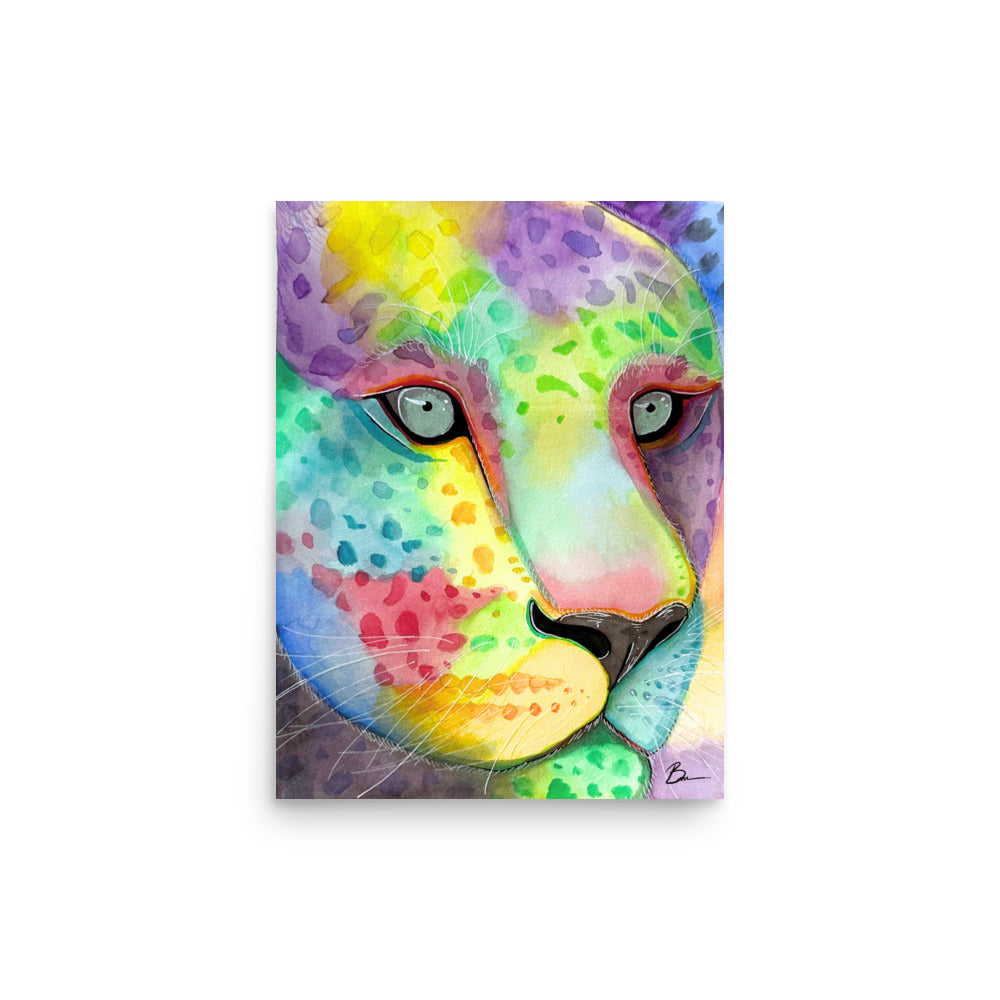 Rainbow Leopard - Matte Print