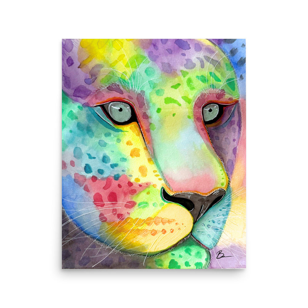 Rainbow Leopard - Matte Print