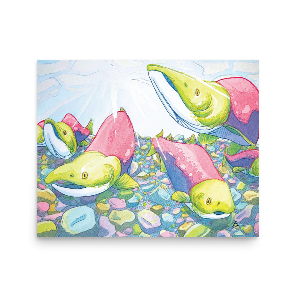 Slippery Salmon - Matte Print