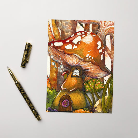 Cozy Mushroom House - Greeting Card