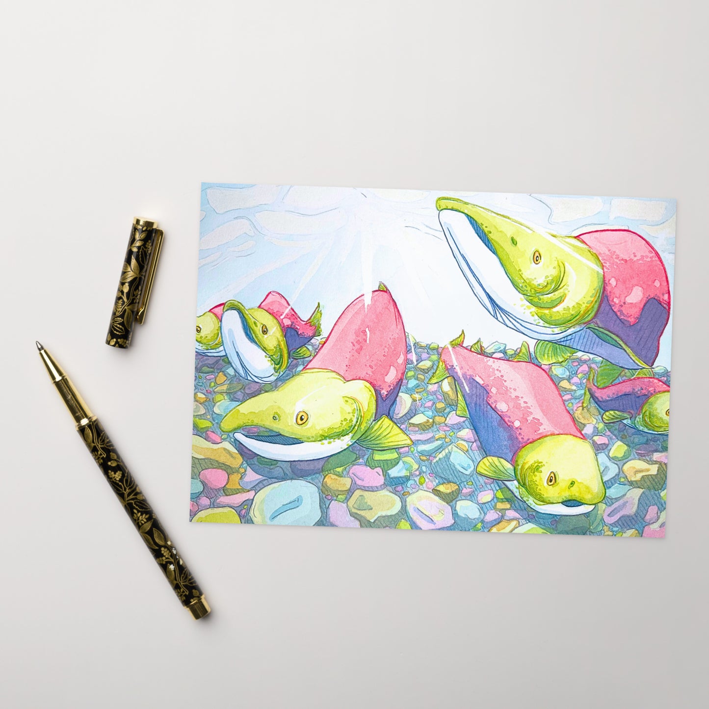 Slippery Salmon - Greeting Card