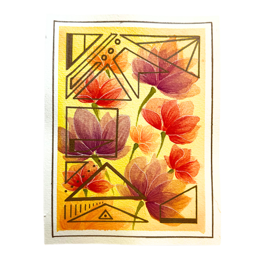 Geometric Flowers - Original