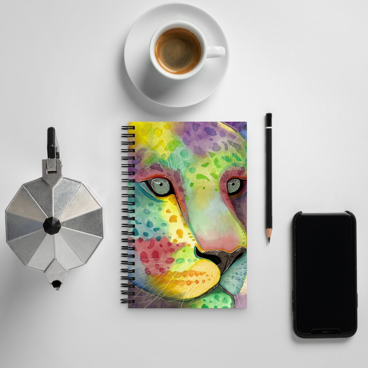 Rainbow Leopard - Spiral notebook