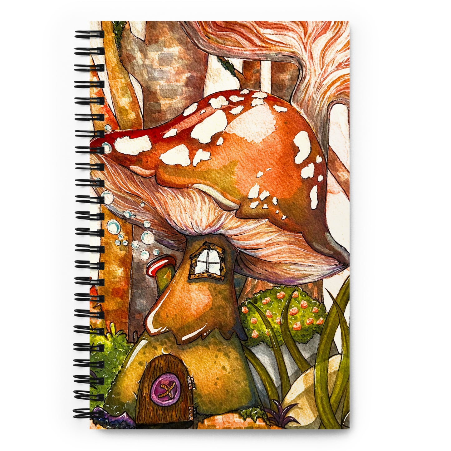 Cozy Mushroom House - Spiral Notebook