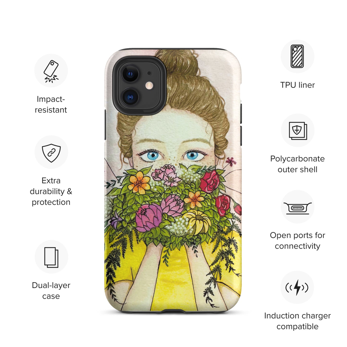 Tough Case for iPhone - Flower Girl