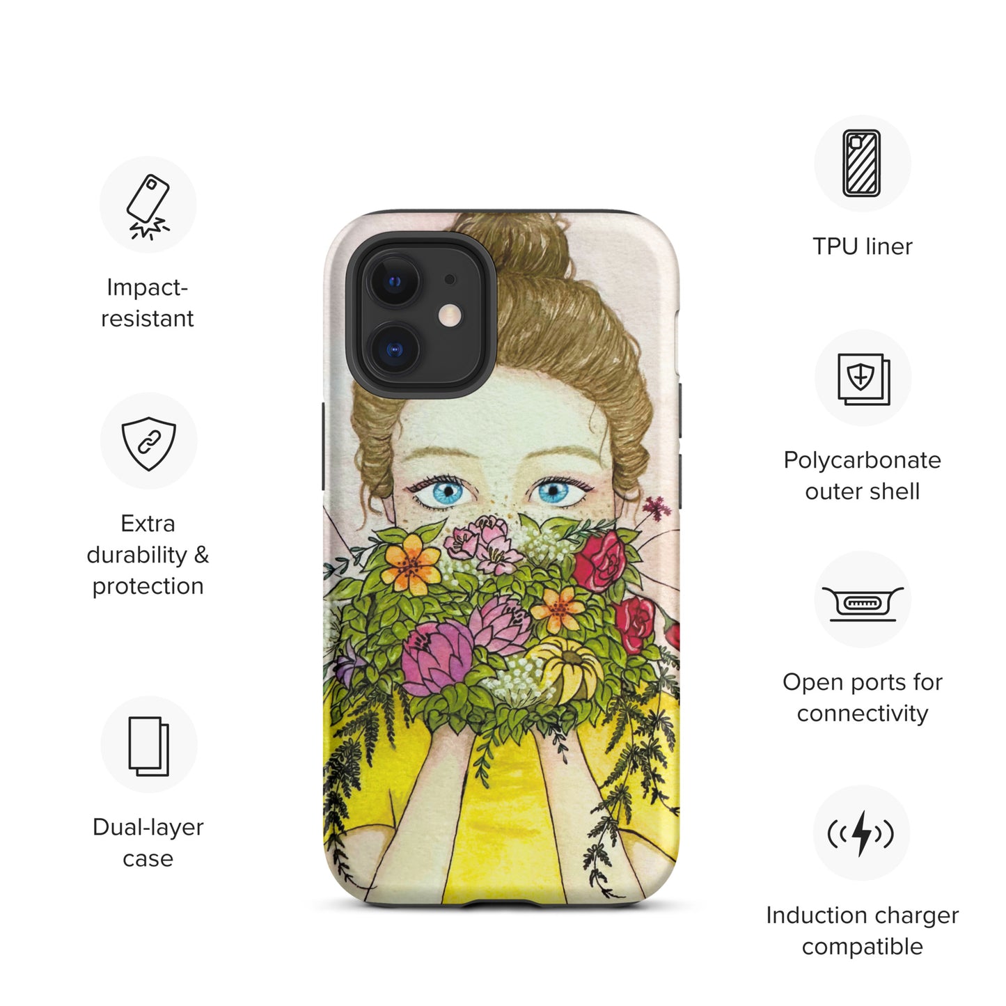 Tough Case for iPhone - Flower Girl