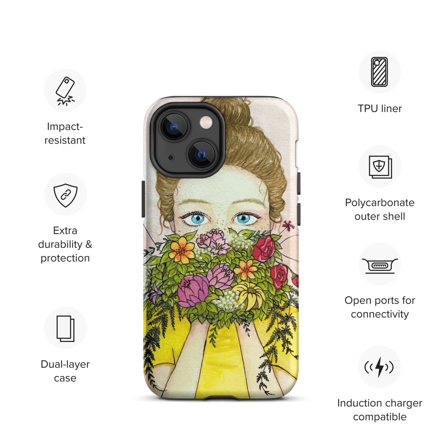 Tough Case for iPhone - Flower Girl