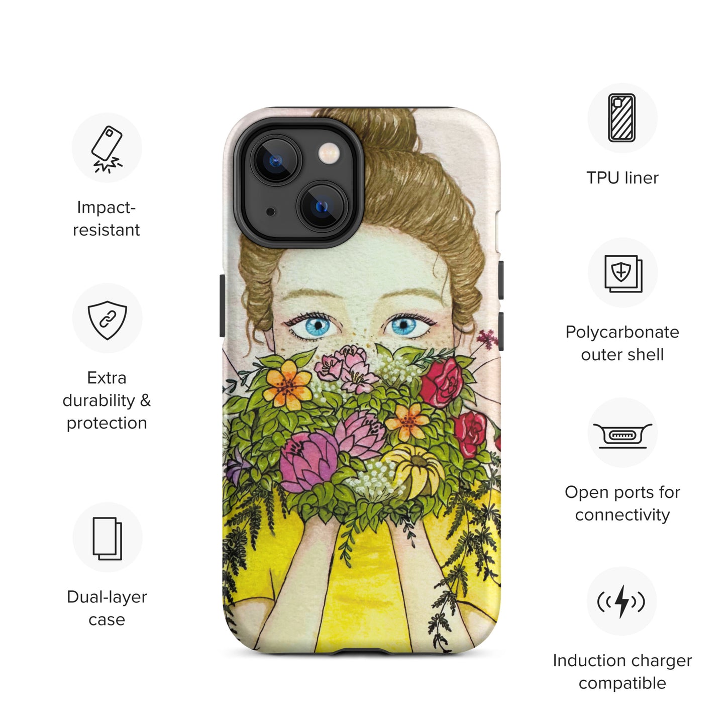 Tough Case for iPhone - Flower Girl