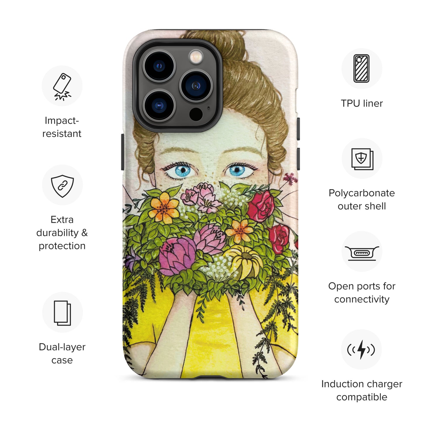 Tough Case for iPhone - Flower Girl